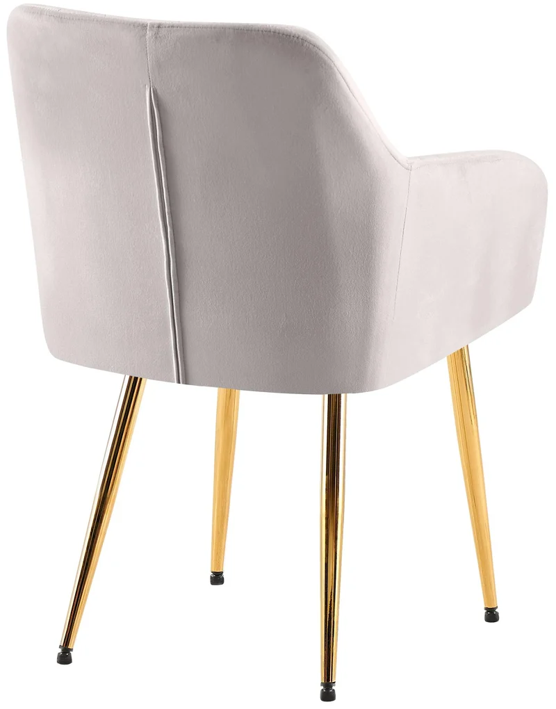 Lot de 2 chaises de salle à manger en velours gris avec coutures décoratives en losange chic et contemporain 10_0007866