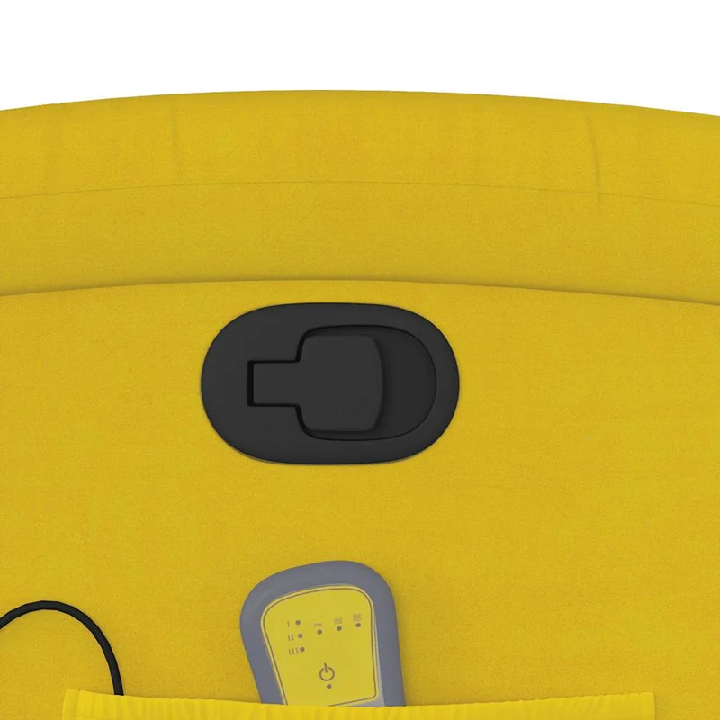 Fauteuil de relaxation TV fonction massage inclinable 6 points de massage en velours jaune DEC026982