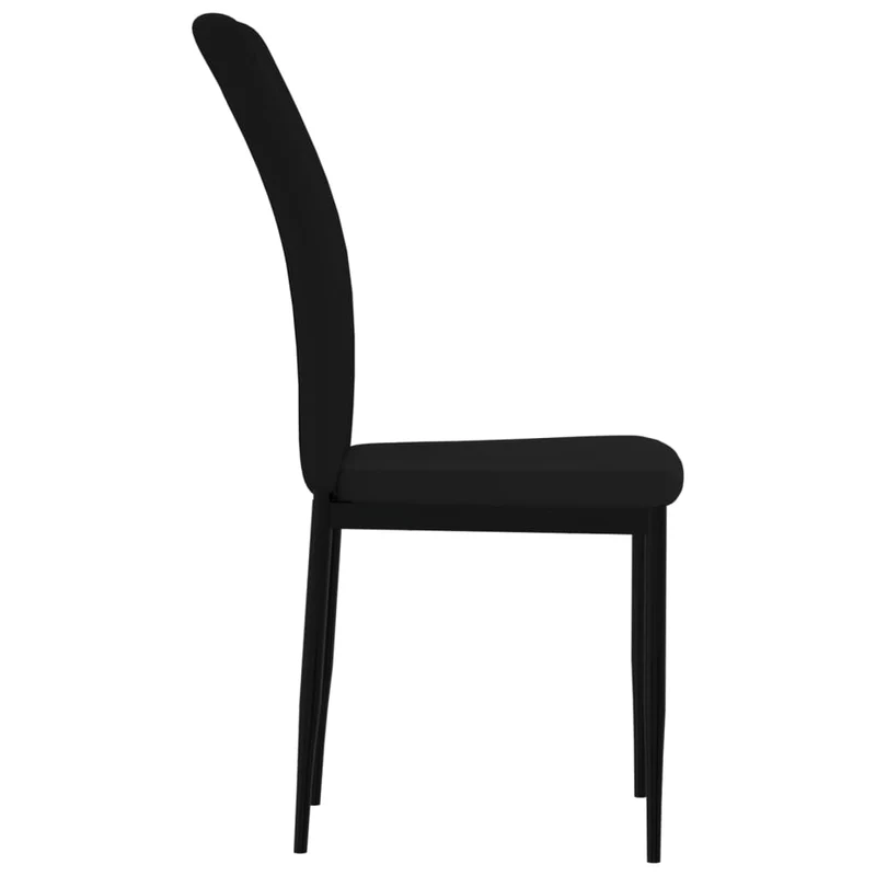 Set de 2 chaises de salle à manger cuisine en tissu velours noir cadre en fer DEC025562
