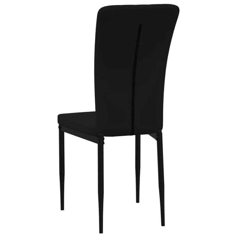Set de 2 chaises de salle à manger cuisine en tissu velours noir cadre en fer DEC025562