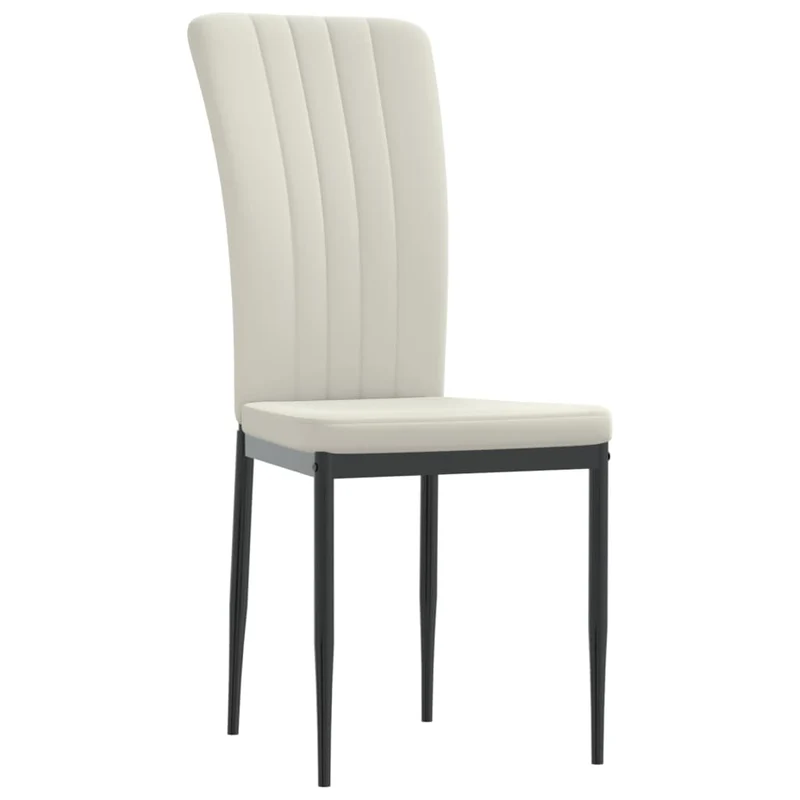 Set de 2 chaises de salle à manger coutures décoratives en tissu velours crème DEC025505