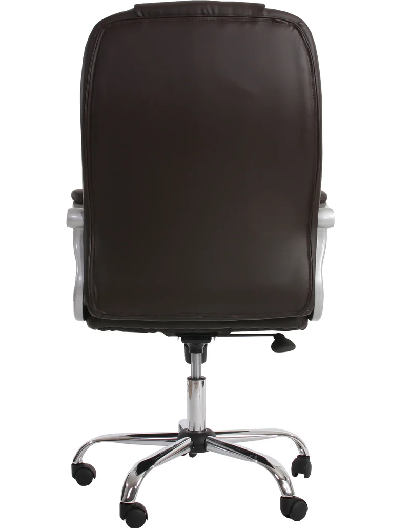 Fauteuil chaise de bureau exécutif sur roulette XXL pivotante synthétique marron 04_0001905