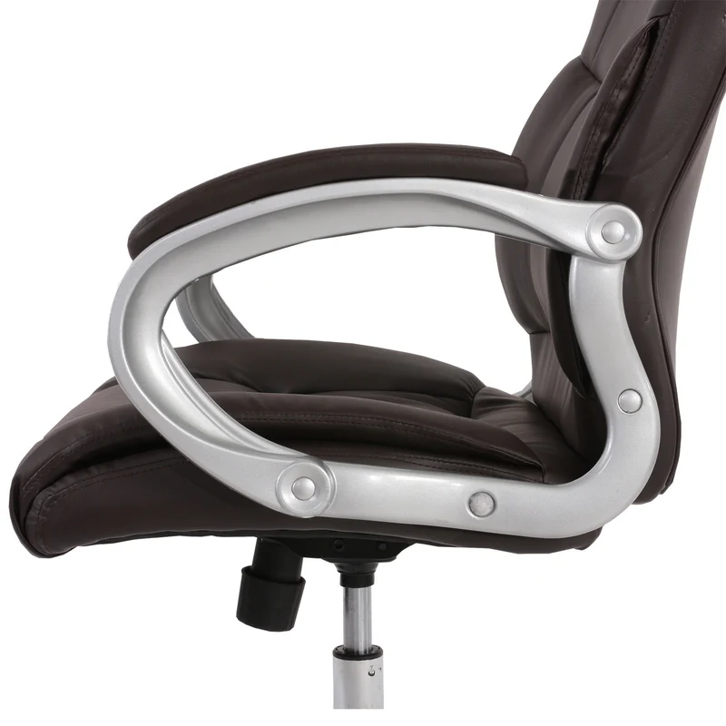 Fauteuil chaise de bureau exécutif sur roulette XXL pivotante synthétique marron 04_0001905