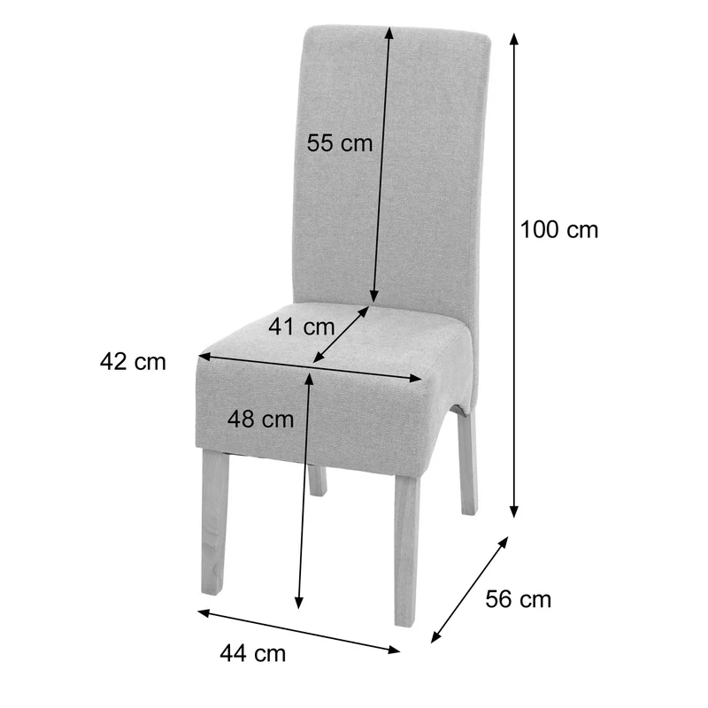 Lot de 2 chaises de salle à manger cuisine Latina design élégant tissu crème beige 04_0000243