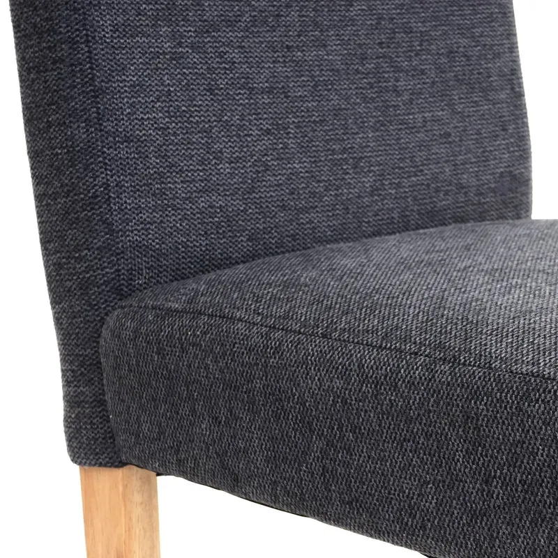 Lot de 4 chaises de salle à manger en tissu gris foncé pieds clairs CDS04562