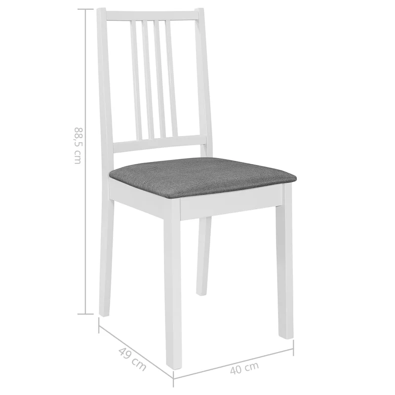 Lot de 6 chaises de salle à manger cuisineà dîner avec coussins blanc bois solide CDS022954