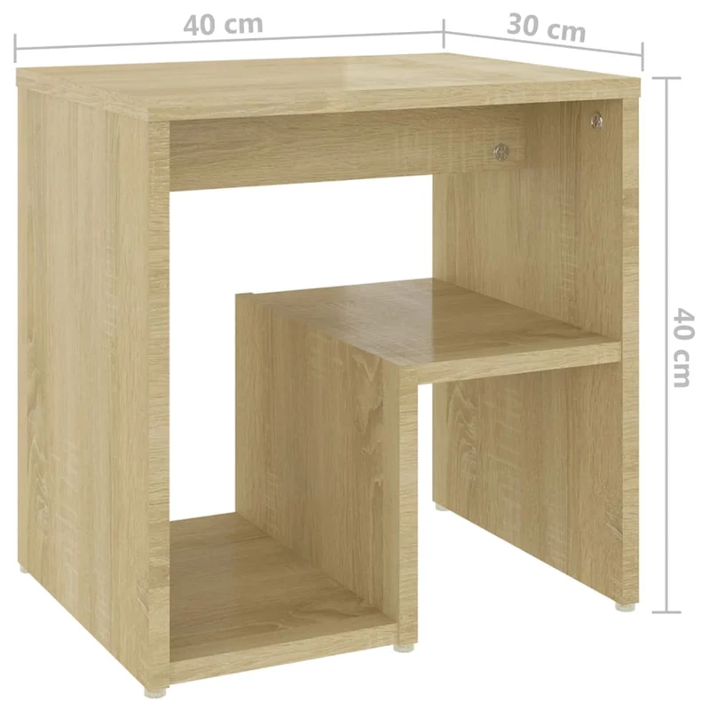 Table de chevet avec étagères 40 x 30 x 40 cm bois d'ingénierie couleur chêne DEC033822