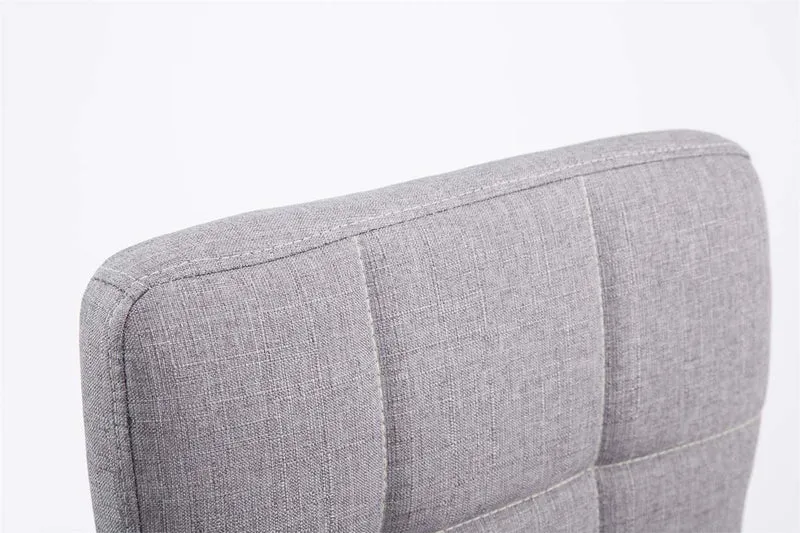 Lot de 2 chaises de salle à manger style moderne et design en tissu gris hauteur réglable pivotant pieds en métal 10_0000893