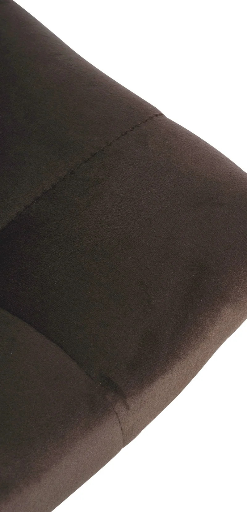 Tabouret de bar x1 moderne en velours marron motif matelassé piètement trompette métal noir 10_0005662