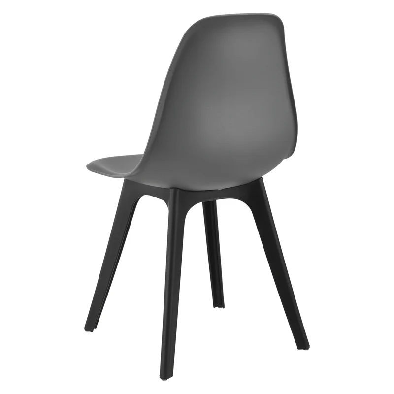 Set de 4 Chaises Design Chaise de Cuisine Salle à Manger Plastique Gris et Noir 03_0003707