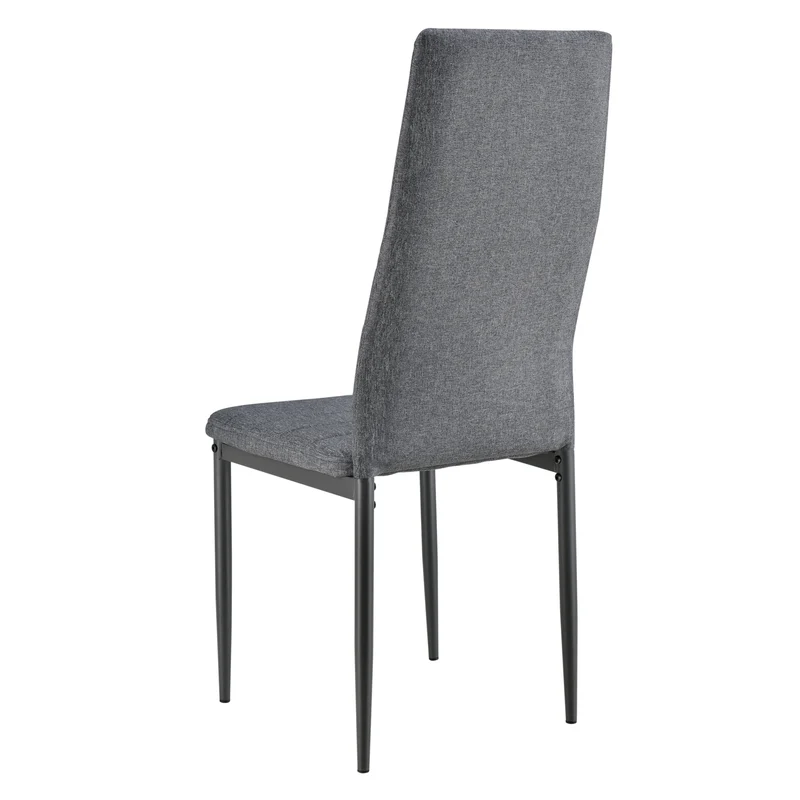 Lot de 4 Chaises de Salle à Manger Siège de Cuisine Rembourré Acier et tissu Gris 03_0002798