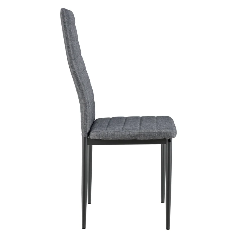 Lot de 4 Chaises de Salle à Manger Siège de Cuisine Rembourré Acier et tissu Gris 03_0002798
