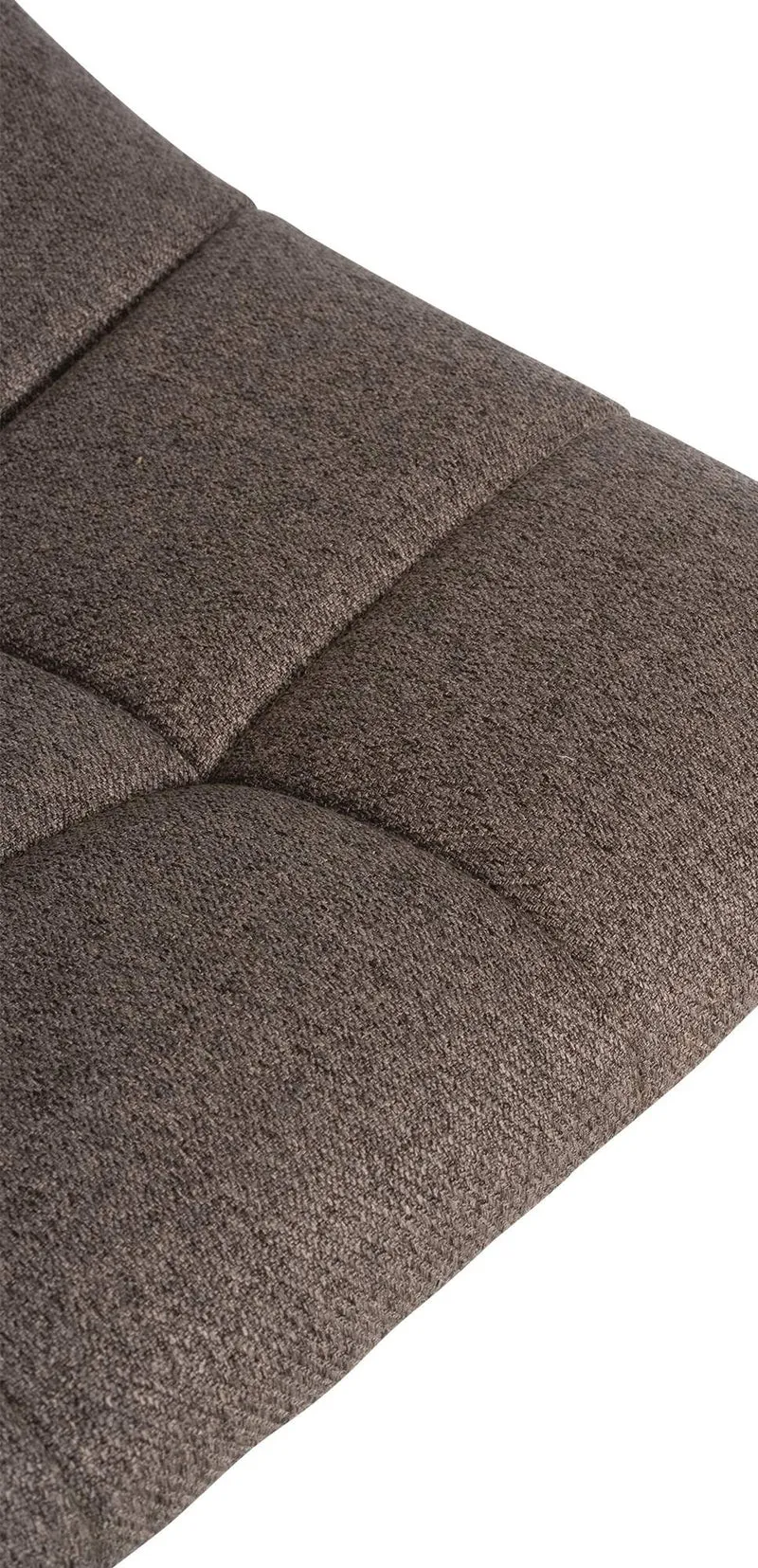 Tabouret de bar x1 moderne en tissu taupe motif matelassé piètement trompette métal noir 10_0005645