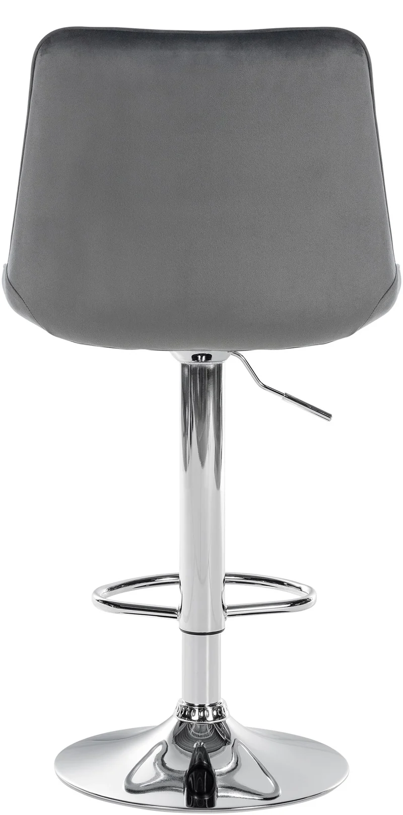 Lot de 2 tabourets de bar réglable en hauteur pivotant à 360° assise en velours gris couture verticale pied métal chromé 10_0006732