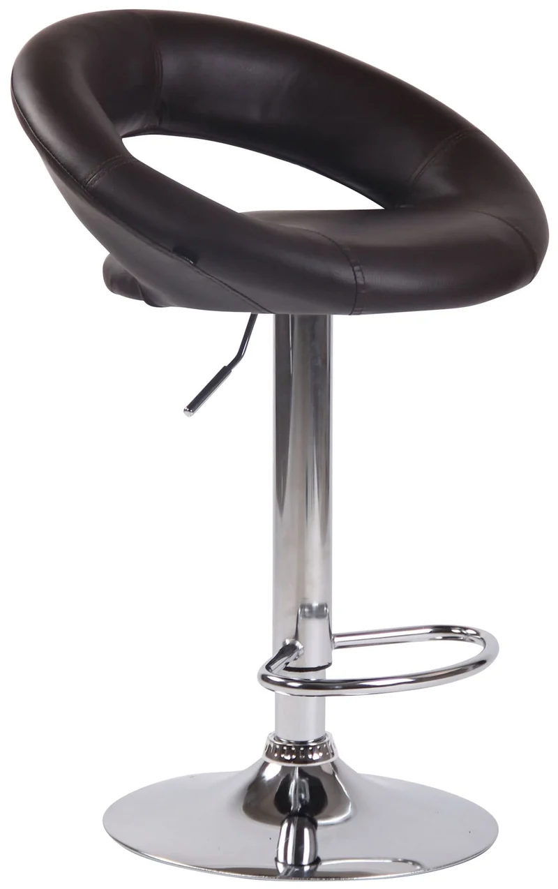 Lot de 2 tabourets de bar en synthétique marron design moderne base métal aspect chromé TDB10563