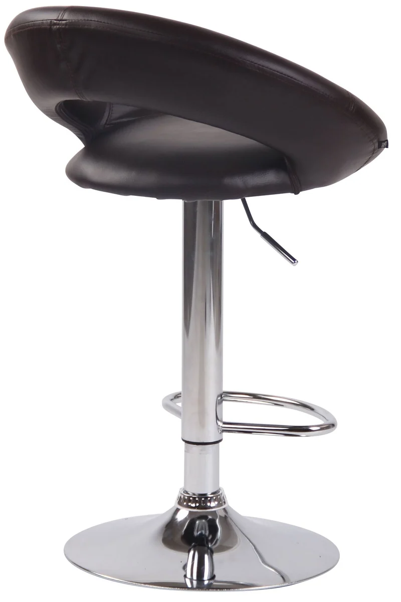 Lot de 2 tabourets de bar en synthétique marron design moderne base métal aspect chromé TDB10563