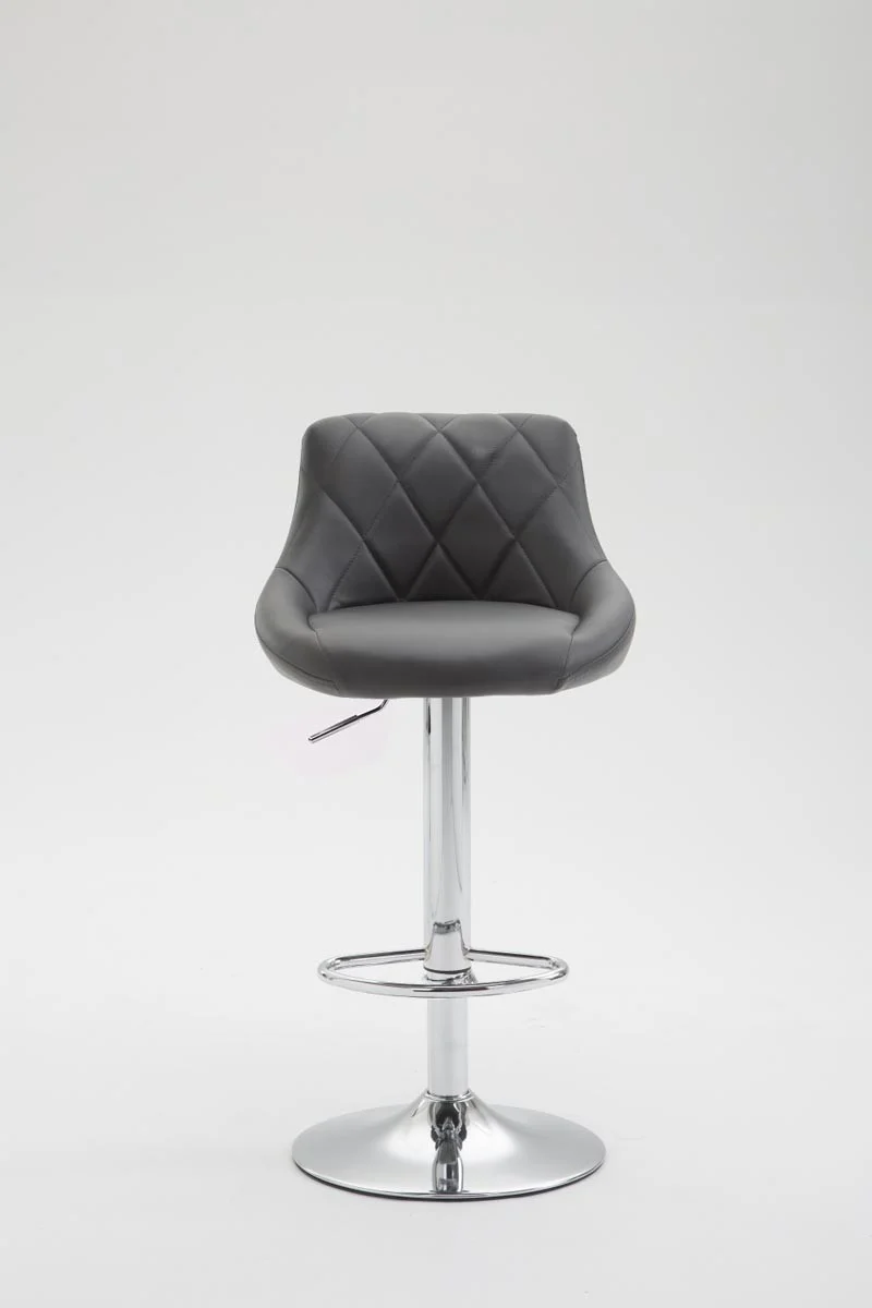2x Tabourets de bar en synthétique gris pivotant avec repose-pieds TDB10080