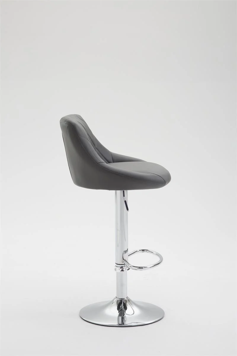 2x Tabourets de bar en synthétique gris pivotant avec repose-pieds TDB10080