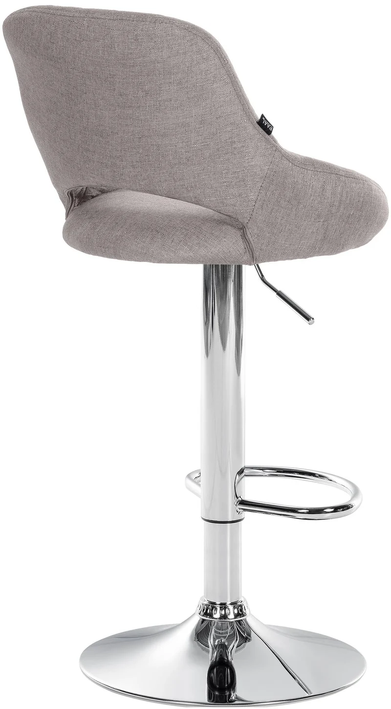 Lot de 2 tabourets de bar avec repose-pieds pivotant et réglable en tissu gris et métal TDB10809