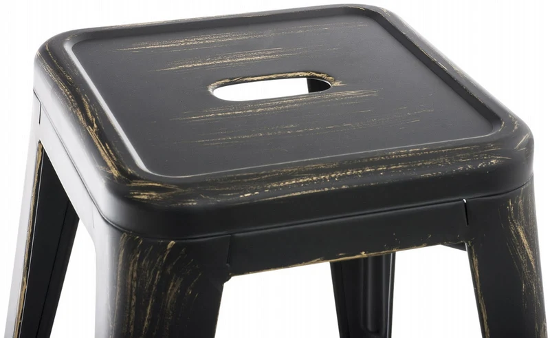 Tabouret design industriel empilable hauter 46 cm en métal doré 10_0005495