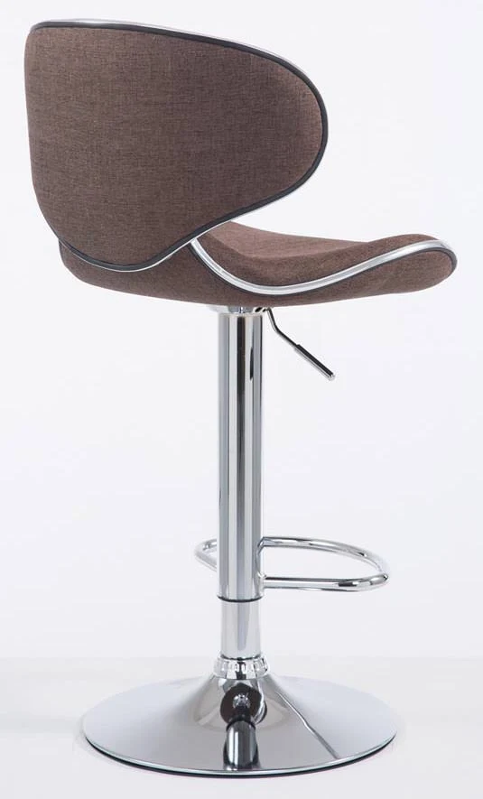 Lot de 2 tabourets de bar pivotant design moderne en tissu marron support en métal chromé 10_0004266