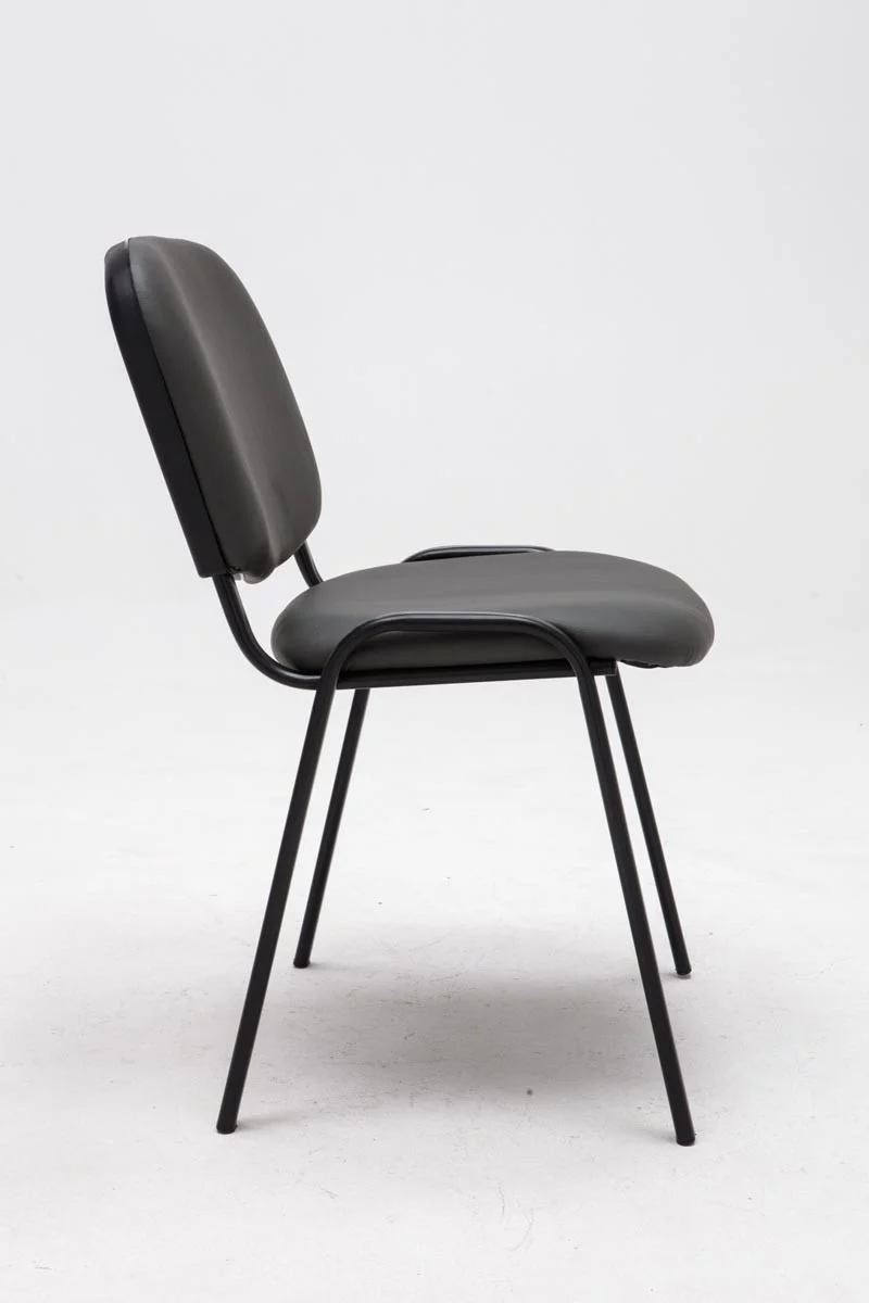 Chaise visiteur conférence design classique assise rembourrée en synthétique gris BUR10069