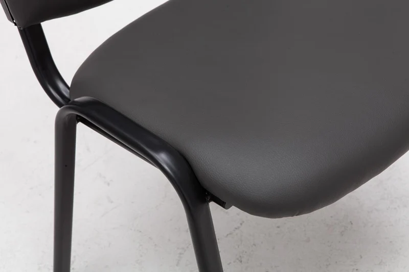 Chaise visiteur conférence design classique assise rembourrée en synthétique gris BUR10069
