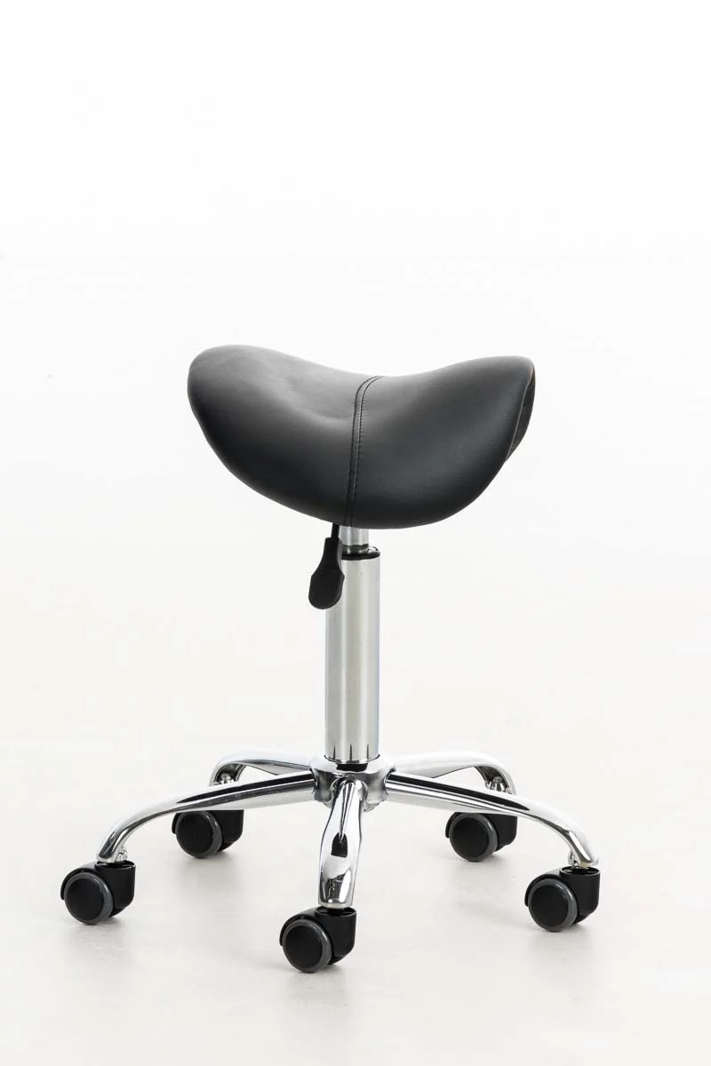 Tabouret de travail avec roulette en synthétique noir TABO10014