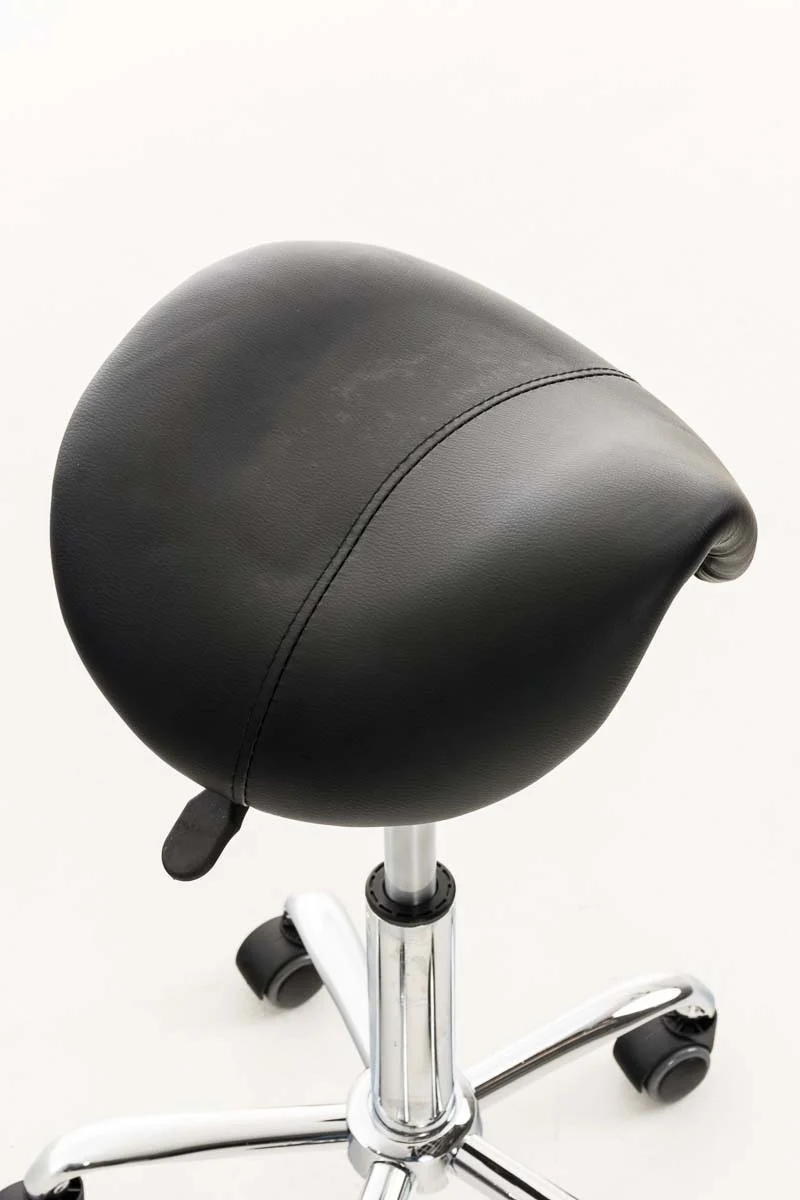 Tabouret de travail avec roulette en synthétique noir TABO10014