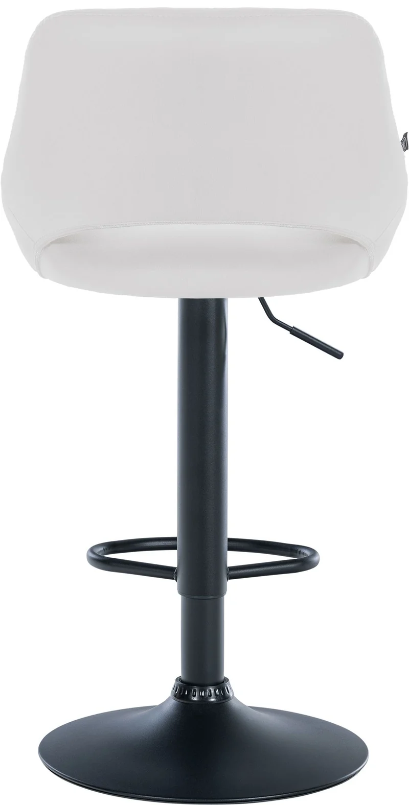 Tabouret de bar chaise haute x1 réglables en PVC blanc dossier ajouré et pied métal noir 10_0006101