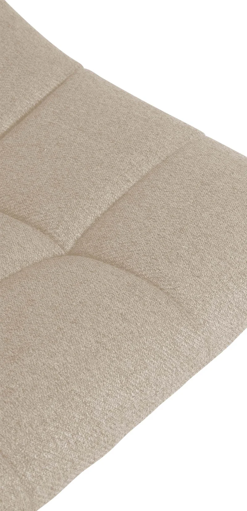 Tabouret de bar x1 moderne en tissu crème motif matelassé piètement trompette métal noir 10_0005958