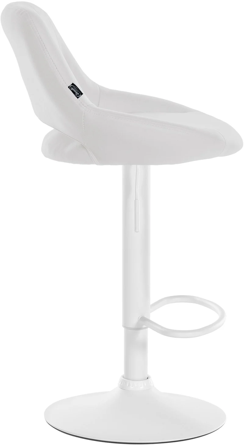 Tabouret de bar chaise haute x1 réglables en PVC blanc dossier ajouré et pied métal blanc 10_0006100