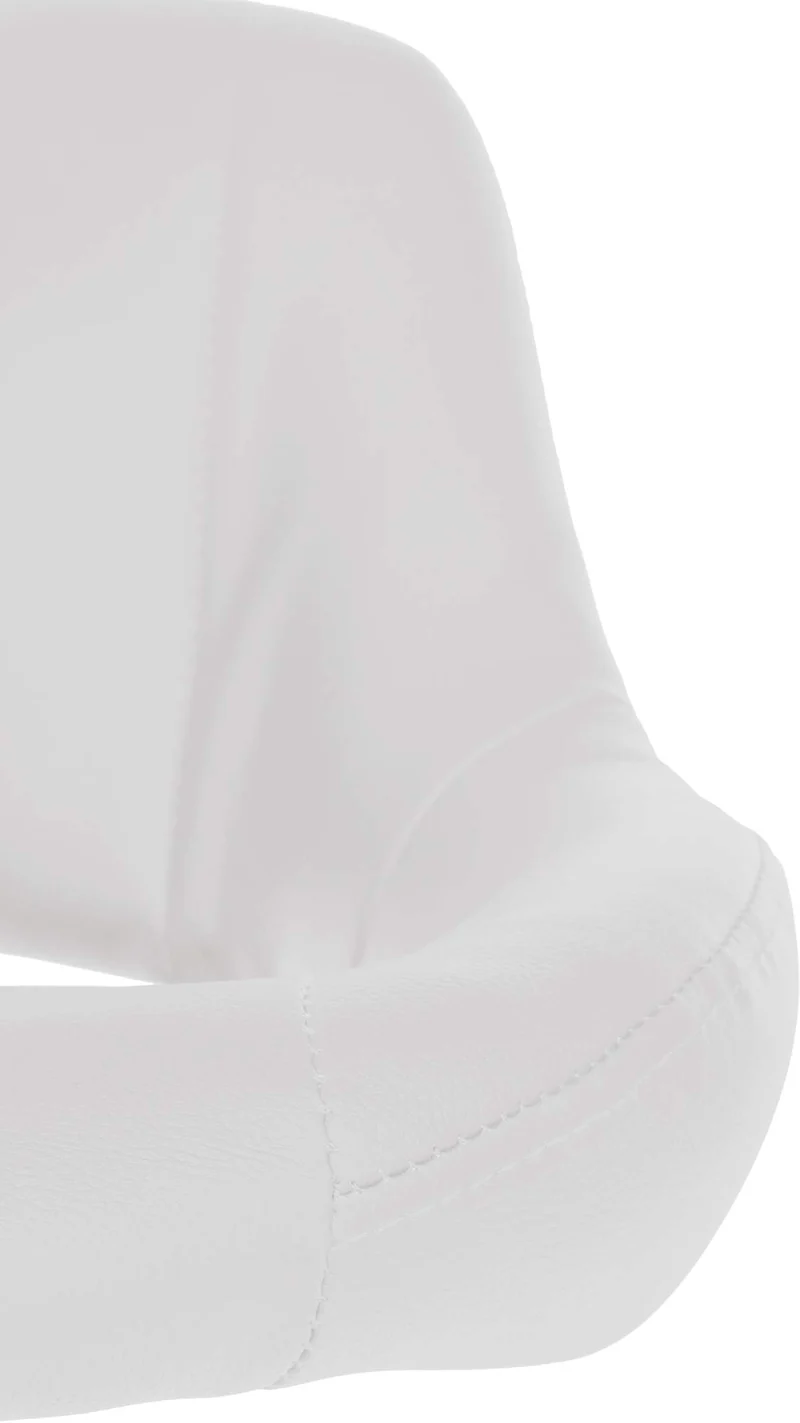 Tabouret de bar chaise haute x1 réglables en PVC blanc dossier ajouré et pied métal blanc 10_0006100