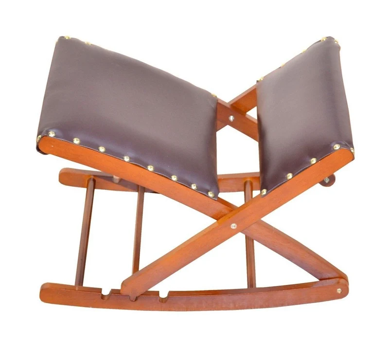 Tabouret / repose-pieds jambes balançoire pliable et réglable en bois massif TABO05008