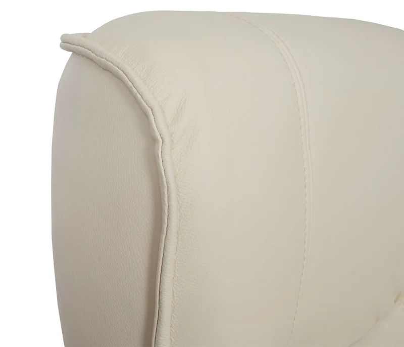 Fauteuil de relaxation TV avec repose-pieds cuir véritable crème pivotant et réglable 04_0003674