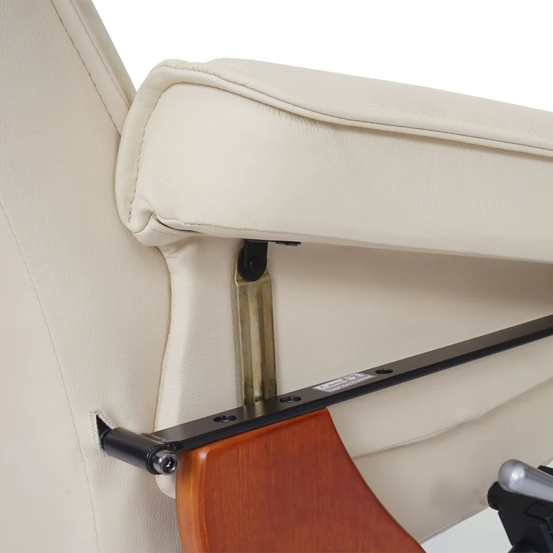 Fauteuil de relaxation TV avec repose-pieds cuir véritable crème pivotant et réglable 04_0003674