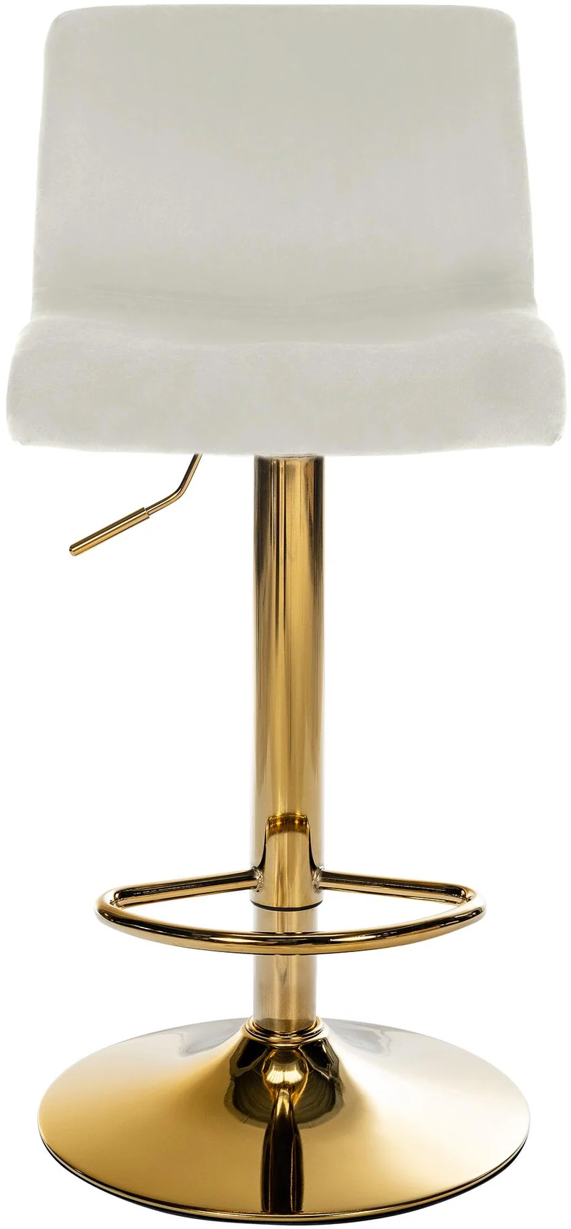 Tabouret de bar x1 réglable en hauteur en velours crème avec dossier style moderne 10_0006270