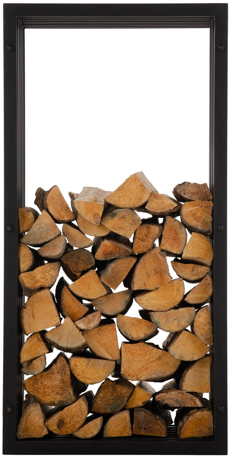 Range bûches en métal thermolaqué noir mat 150x50 cm 10_0003535