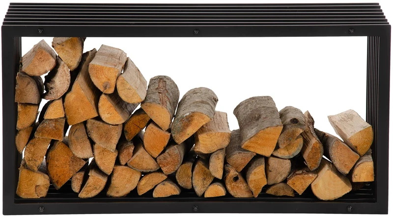 Range bûches en métal thermolaqué noir mat 150x50 cm 10_0003535