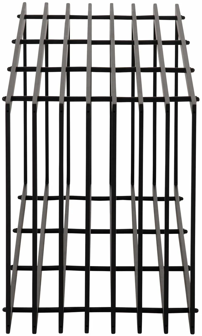 Range-bûches étagère support bois de cheminée 150x50 cm en métal noir-mat 10_0003537
