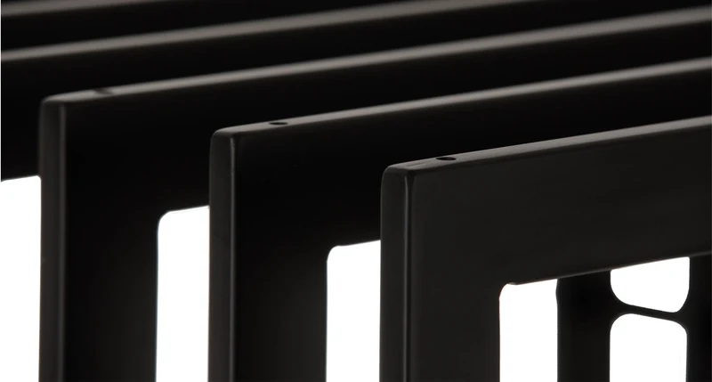 Range-bûches étagère support bois de cheminée 150x50 cm en métal noir-mat 10_0003537