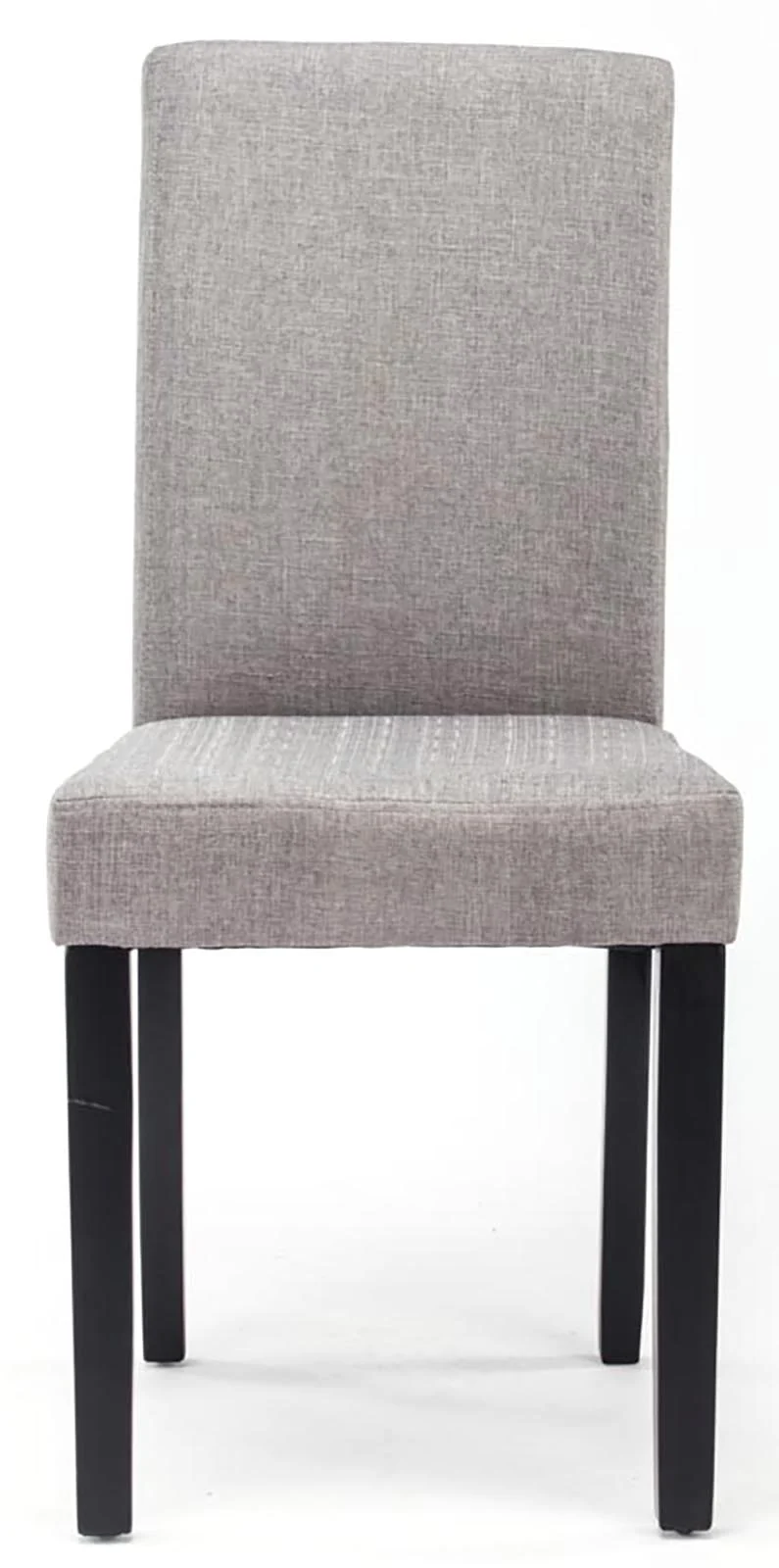 Lot de 2 chaises de salle à manger design moderne en tissu gris clair et pieds en bois noir 10_0001558