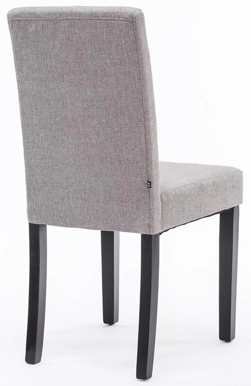 Lot de 2 chaises de salle à manger design moderne en tissu gris clair et pieds en bois noir 10_0001558