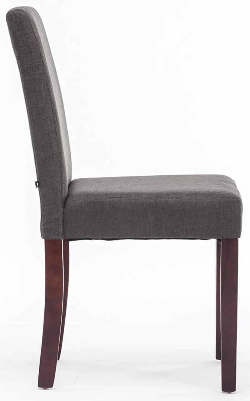 Lot de 4 chaises de salle à manger design moderne en tissu gris foncé pieds en bois marron foncé 10_0001770