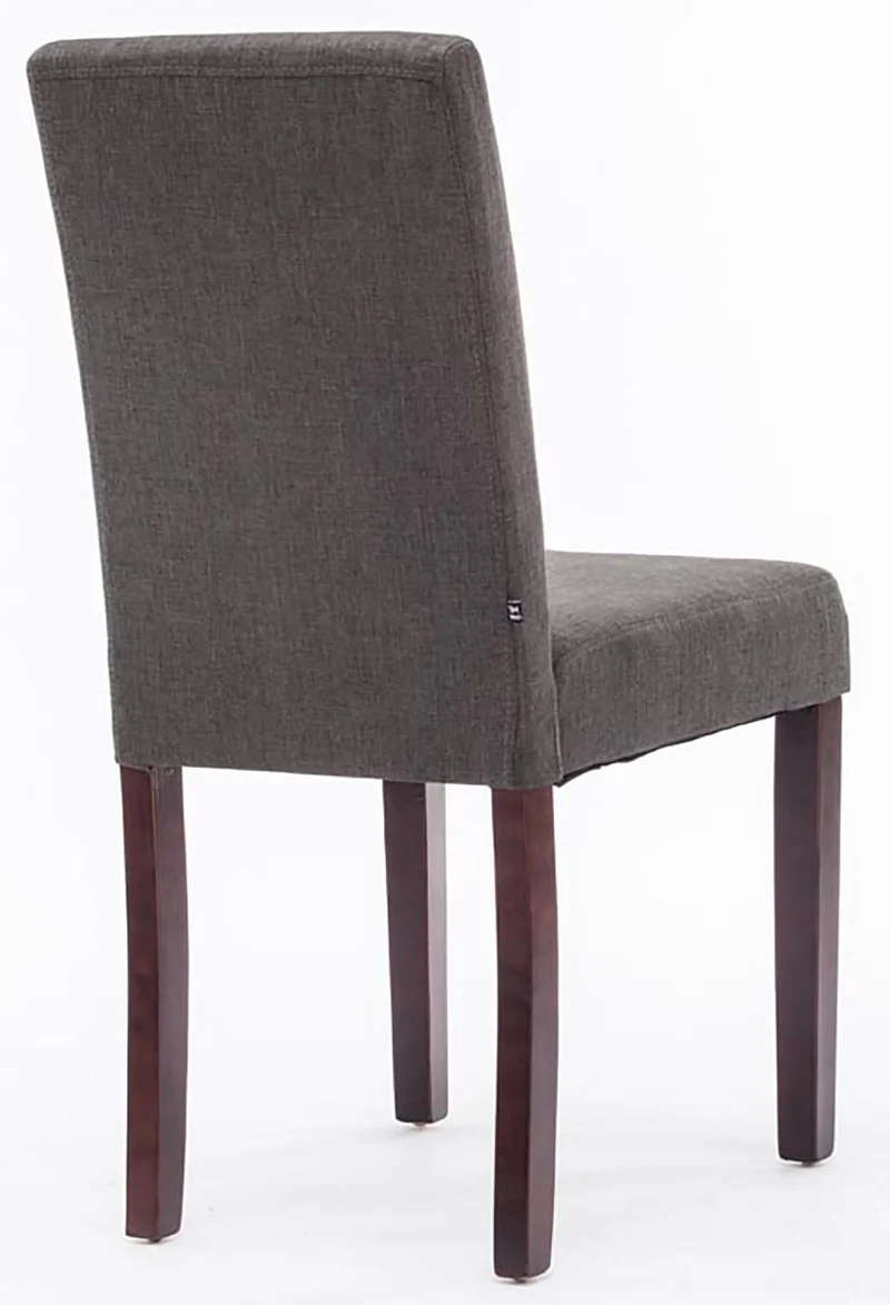Lot de 4 chaises de salle à manger design moderne en tissu gris foncé pieds en bois marron foncé 10_0001770