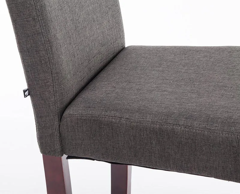 Lot de 4 chaises de salle à manger design moderne en tissu gris foncé pieds en bois marron foncé 10_0001770