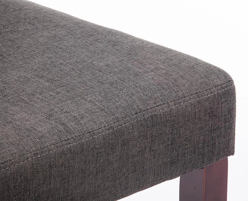 Lot de 4 chaises de salle à manger design moderne en tissu gris foncé pieds en bois marron foncé 10_0001770