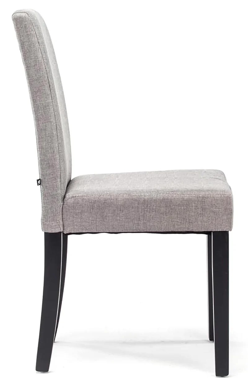 Lot de 4 chaises de salle à manger design classique en tissu gris clair et pieds en bois noir 10_0001774