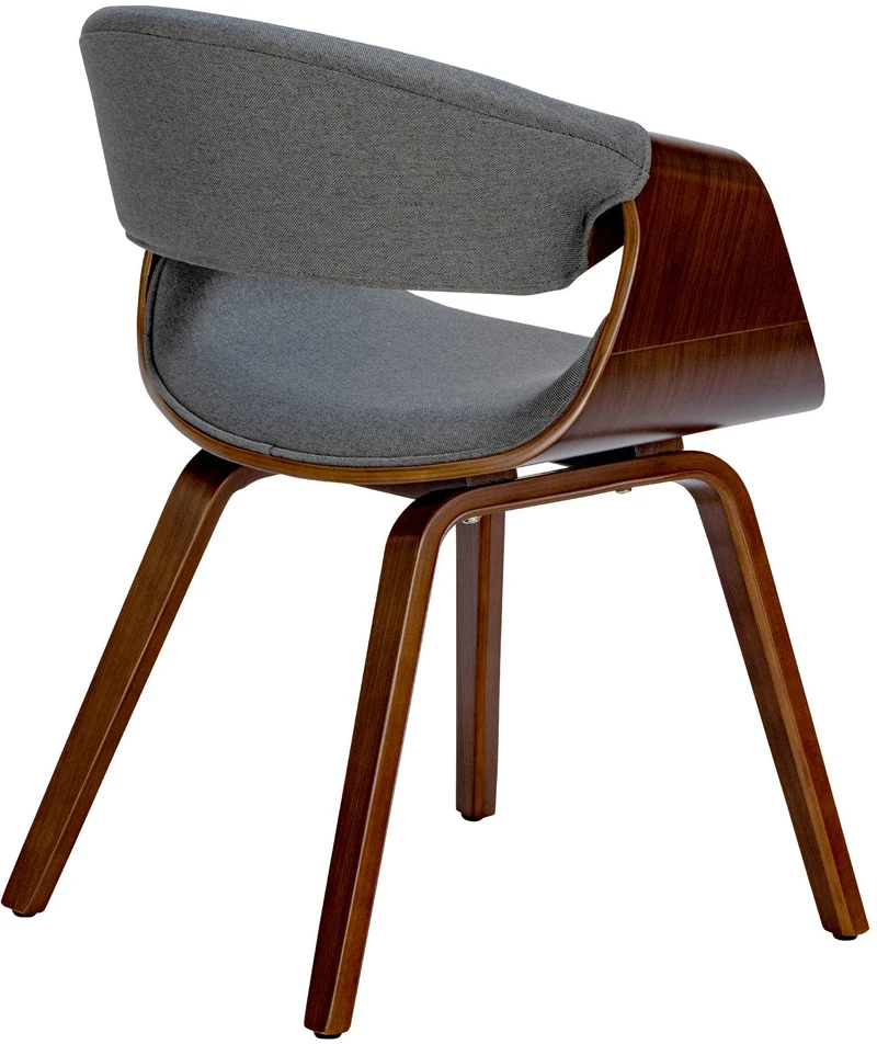 Chaise de salle à manger fauteuil de bureau sans roulette assise en tissu gris pieds en bois FAL101550