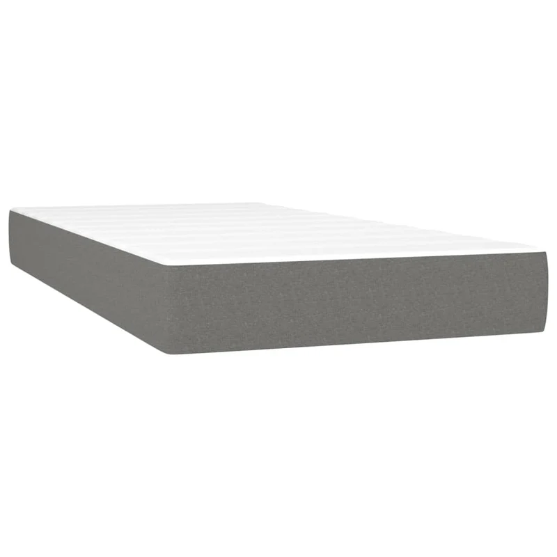 Cadre de lit LED avec sommier tête de lit matelas 80x200cm tissu gris foncé TDL0209418